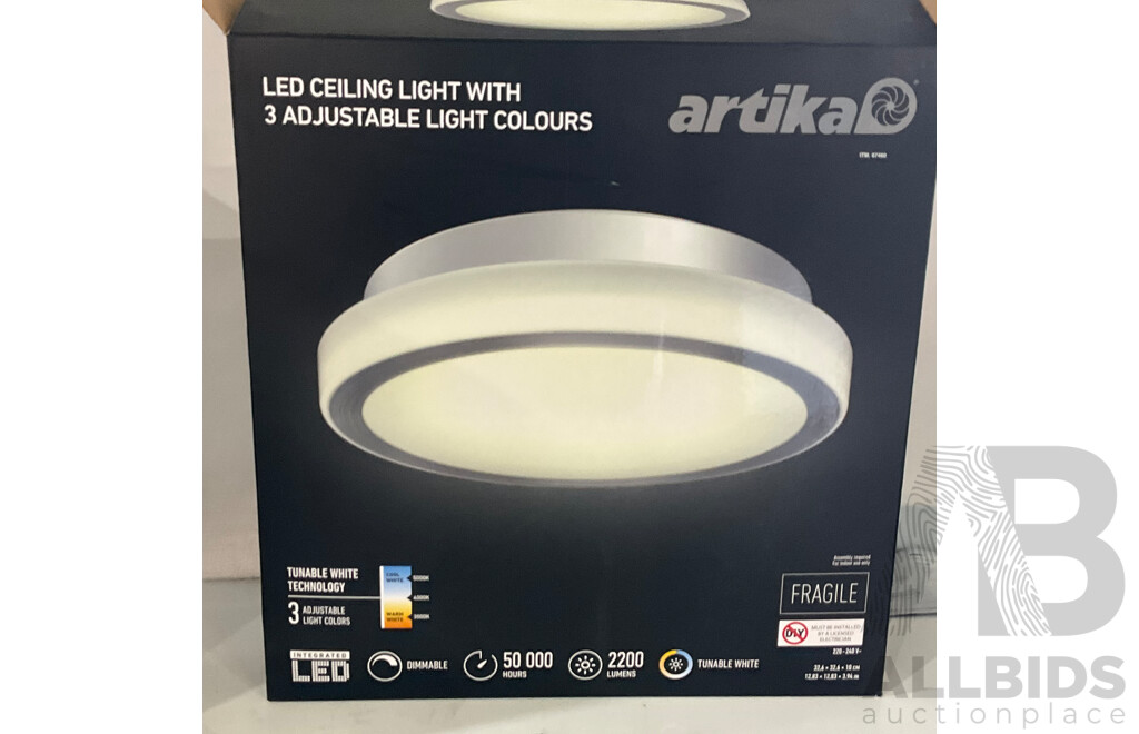 ARTIKA Saturn LED Ceiling Light - V-Tac LED Smart Bulb A60 4-Pack - LUMINUSLED LED Bulb 8 Pack