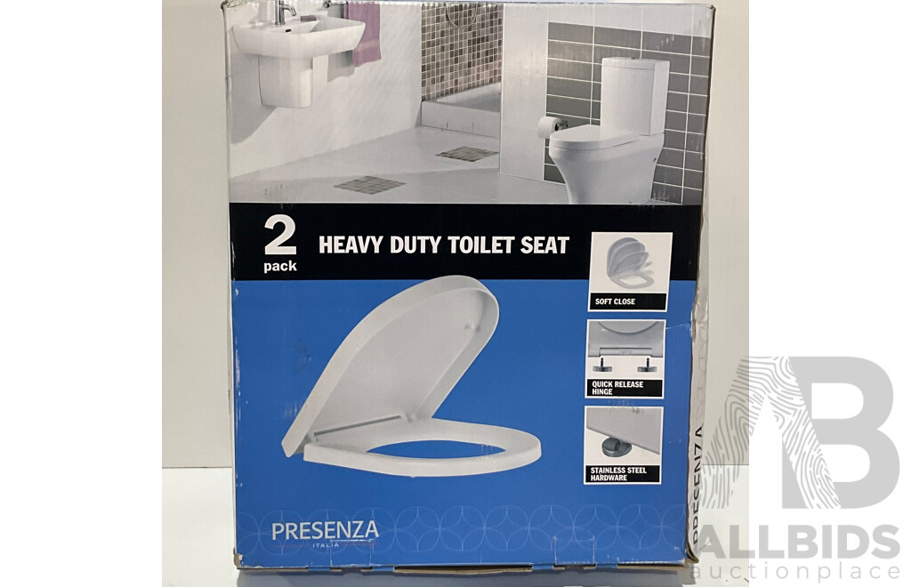 PRESENZA (181203) Italia Deluxe Soft Close Quick Release Toilet Seat (ONE ONLY) - VICKS (132727) Warm Steam Therapy Vaporiser - Lot of 2 - Total ORP $150.00