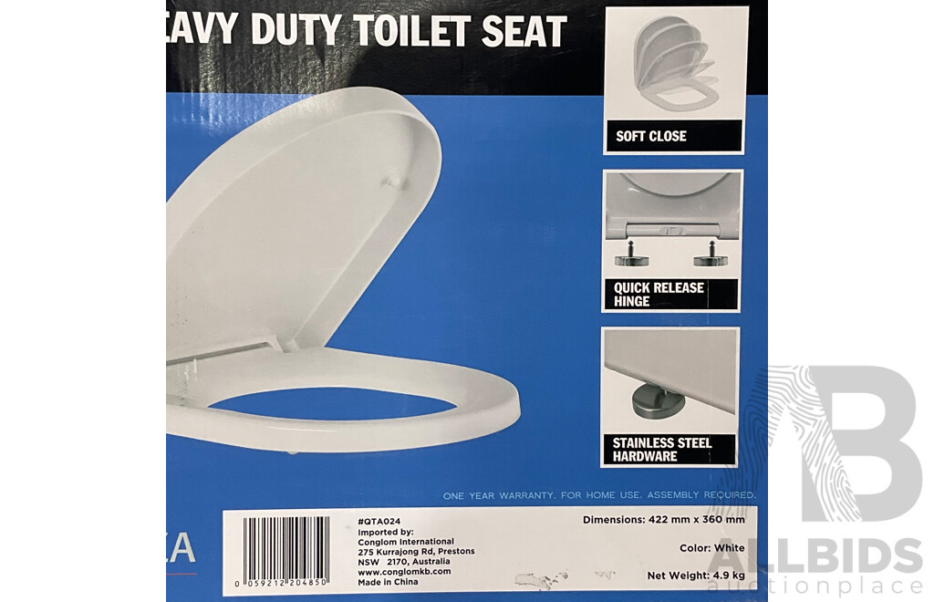 PRESENZA (181203) Italia Deluxe Soft Close Quick Release Toilet Seat (ONE ONLY) - VICKS (132727) Warm Steam Therapy Vaporiser - Lot of 2 - Total ORP $150.00