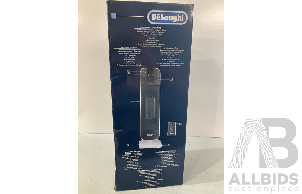 DELONGHI Tower Ceramic Fan Heater 2000w - ORP - $179.99