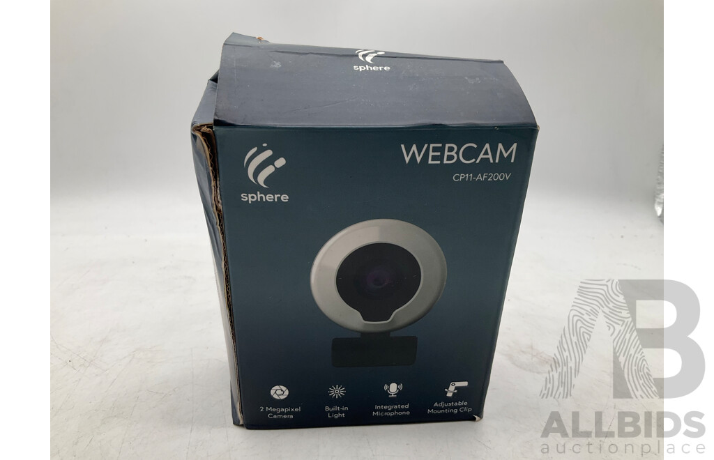 SPHERE Webcam - RAZOR Barracuda X Headphones - CYGNETT Charge Up Power Bank X 2 - CYGNETT USB Cables - Lot of 5 - ORP $370
