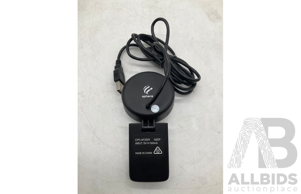 SPHERE Webcam - RAZOR Barracuda X Headphones - CYGNETT Charge Up Power Bank X 2 - CYGNETT USB Cables - Lot of 5 - ORP $370