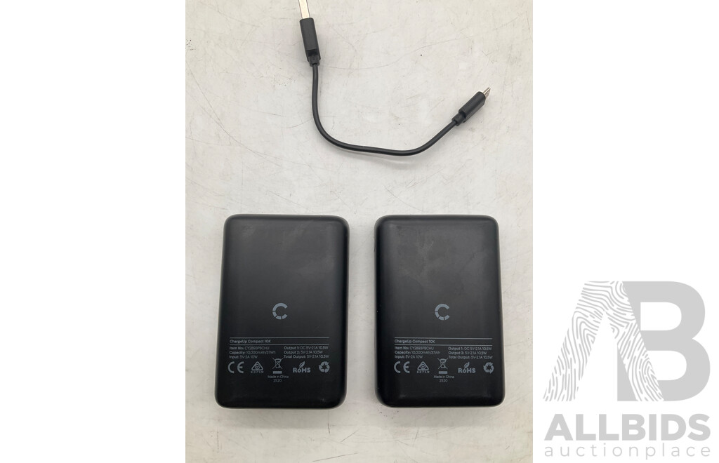 SPHERE Webcam - RAZOR Barracuda X Headphones - CYGNETT Charge Up Power Bank X 2 - CYGNETT USB Cables - Lot of 5 - ORP $370