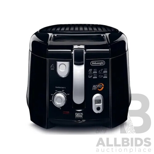 DELONGHI (F28313.bk) Roto Fryer, LAVAZZA (LM950) Modo Mio Coffee Capsule Machine: Lot of 2  - Total ORP $284.00