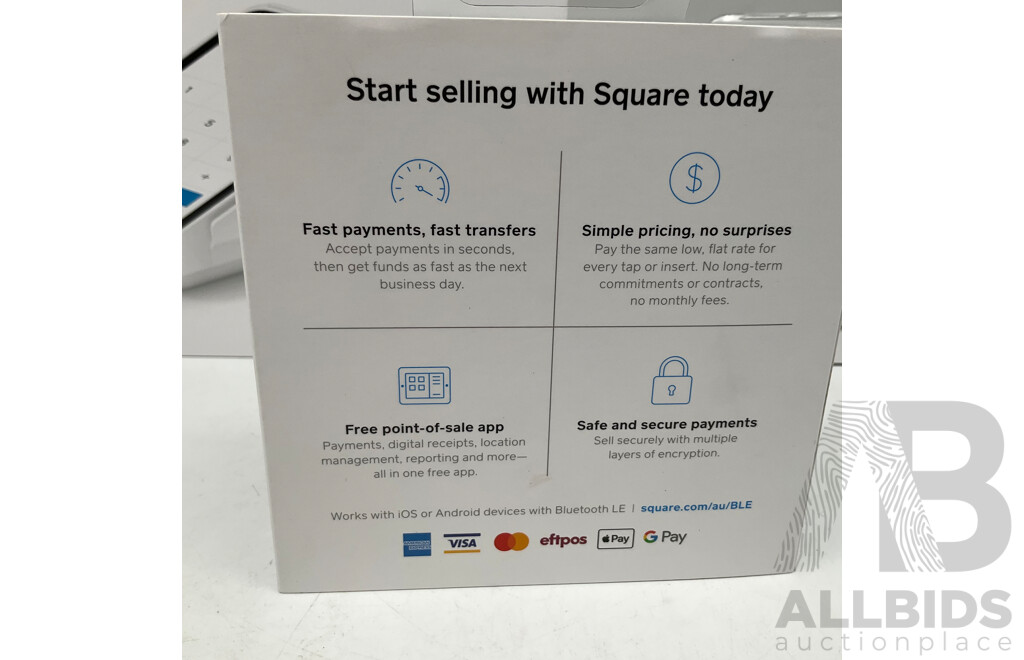 SQUARE (104261) All in One Payment Terminal and Receipt Rolls Bundle - SQUARE Dock- SQUARE Reader Lot of 3- ORP $439.00