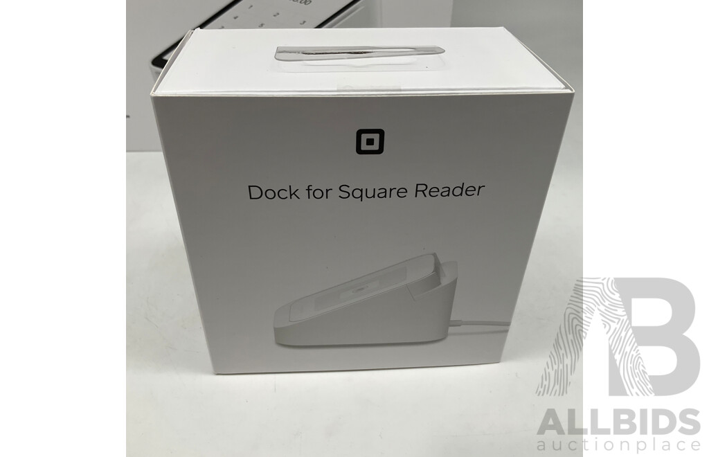 SQUARE (104261) All in One Payment Terminal and Receipt Rolls Bundle - SQUARE Dock- SQUARE Reader Lot of 3- ORP $439.00