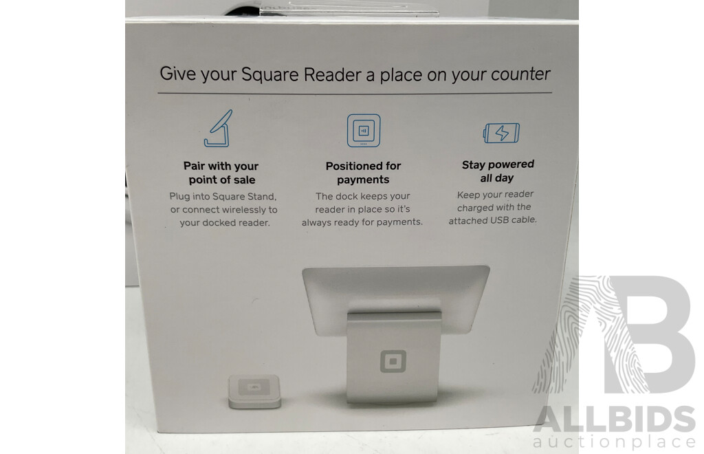 SQUARE (104261) All in One Payment Terminal and Receipt Rolls Bundle - SQUARE Dock- SQUARE Reader Lot of 3- ORP $439.00