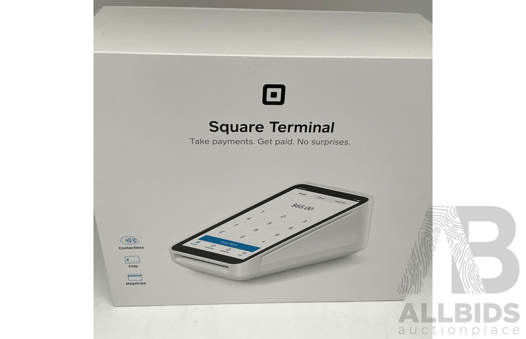 SQUARE (104261) All in One Payment Terminal and Receipt Rolls Bundle - SQUARE Dock- SQUARE Reader Lot of 3- ORP $439.00