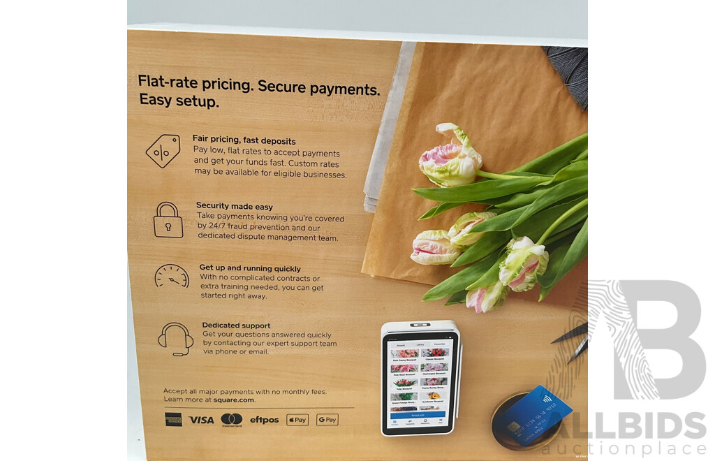 SQUARE (104261) All in One Payment Terminal and Receipt Rolls Bundle - SQUARE Dock- SQUARE Reader Lot of 3- ORP $439.00