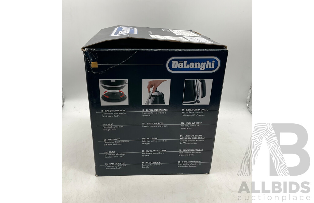 DELONGHI (KB-02001.BK) Icona Kettle (Black) & Assorted Kitchenware & Books - Lot of 6 - Estimated Total ORP $199.99