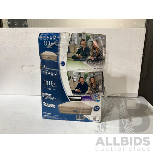 TOMMY BAHAMA (1311111) Down Alternate Pillows Pack of 2 - ONKAPARINGA ( 97529 ) Weighted Neck Wrap With Bonus Eye Pack - Mid Navy & BESTWAY ( 97280 ) Fortech Airbed - Lot of 3 - Total -ORP $ 154.94
