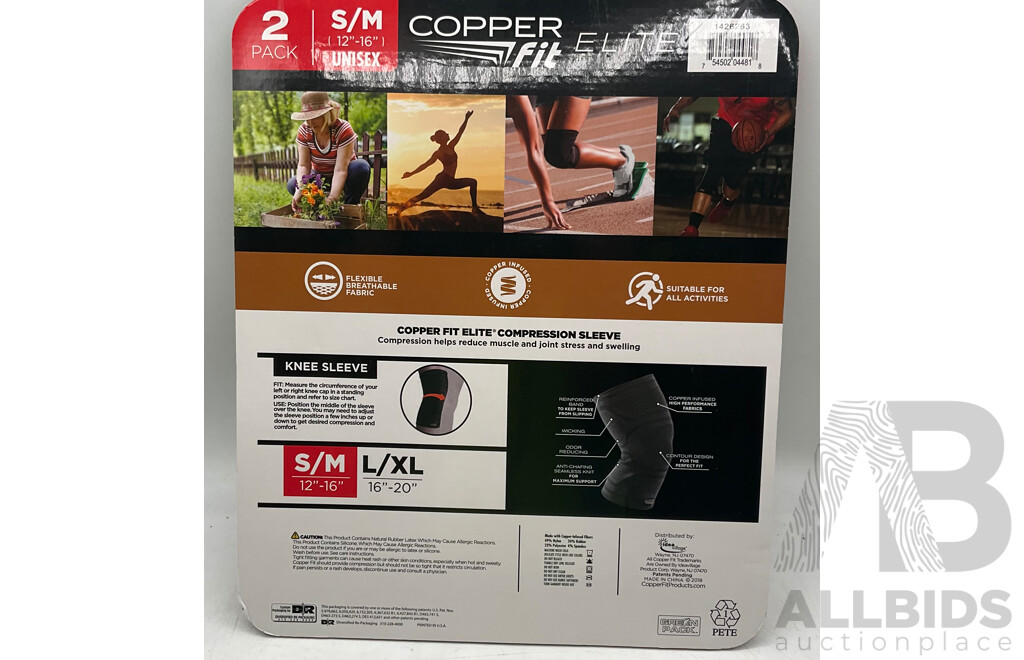 Copper Fit® Elite Knee Compression Sleeve (S/M)