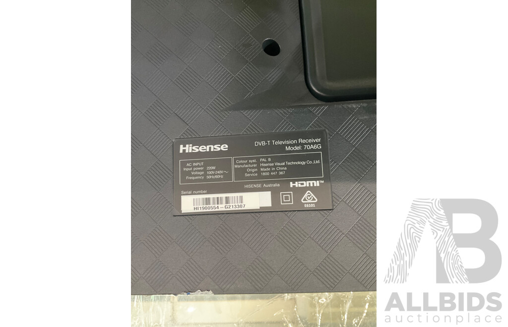 HISENSE 70 Inch UHD 4K Tv Series A6G - Total ORP $1699.00