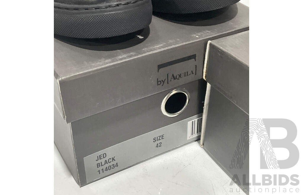 AQ by Aquila JED - UK Size 42 (Blue) X 2 - AQ by Aquila JED - UK Size 42 (Black) X 2 - Lot of 4 - Total ORP $600.00