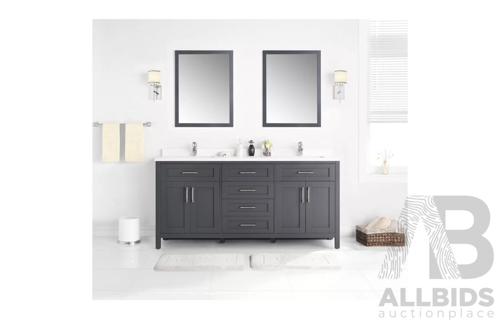 OVE DECORS Lakeview Dark Charcoal Vanity 1830mm - ORP $1,299.97