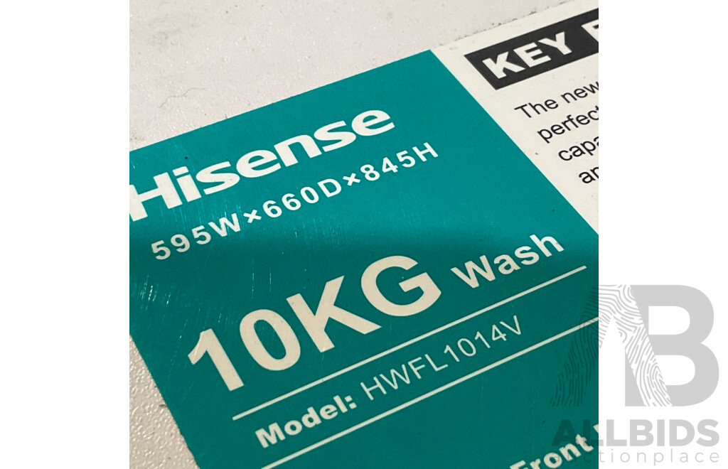 HISENSE (HWFL1014V) 10kg Front Load Washer - FAULTY - ORP $999.00