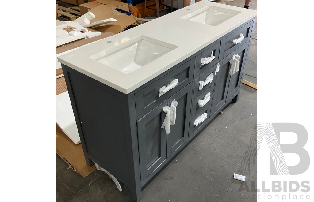 OVE DECORS Lakeview Dark Charcoal Vanity 1830mm - ORP $1,299.97