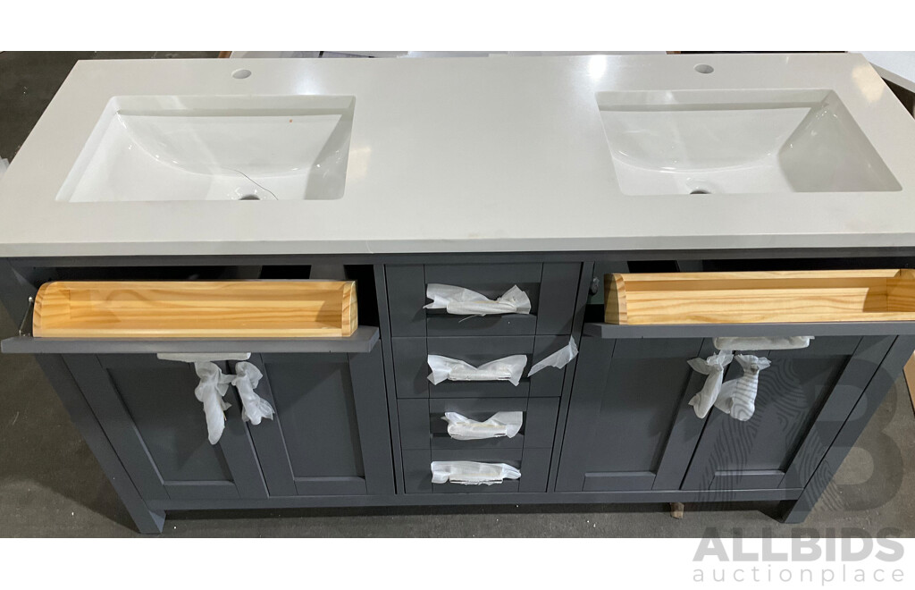 OVE DECORS Lakeview Dark Charcoal Vanity 1830mm - ORP $1,299.97