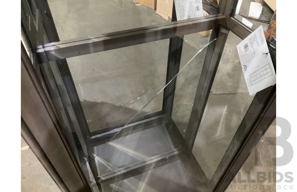 PULASKI Curio Display Cabinet With Sliding Doors 79 Inch - ORP $799.99