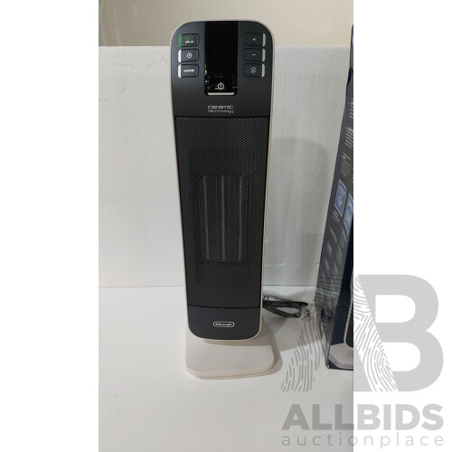 Delonghi (Hfx65v20) Tower Ceramic Fan Heater - Lot of 2 - ORP $359.98