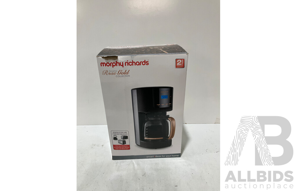 MORPHY RICHARDS Filter Cofee Machine Black/Rose Gold - Estimated ORP $149