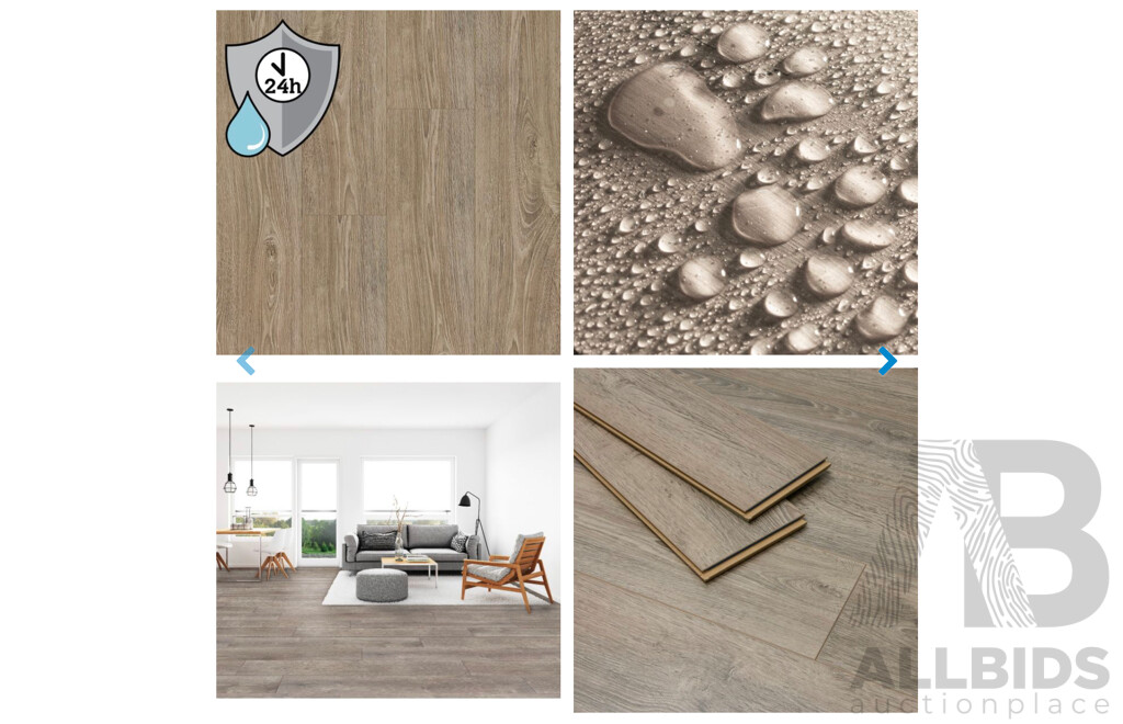 GOLDEN SELECT Hartford Oak Water Resistant Laminate Flooring (Cover 1.15m2) - Lot of 3 - Estimated Total ORP $215.00