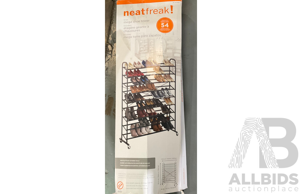 NEATFREAK Rolling 9 Tier Mega Shoe Lot 1444330 ALLBIDS