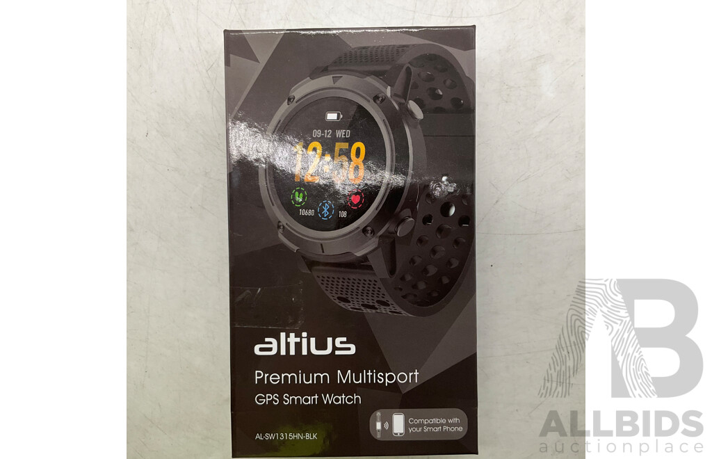 FEIT ELECTRIC Heavy Duty LED Work Light 2PACK & ALTIUS Premium Multisport GPS Smart Watch (AL-SW1315HN-BLK) - ORP $129.00