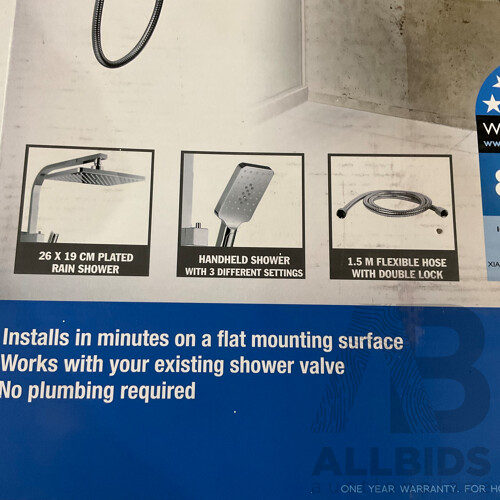 PRESENZA (QBA044) Italia Deluxe Rain Shower Head Handheld System W/ Handshower - ORP $269.99