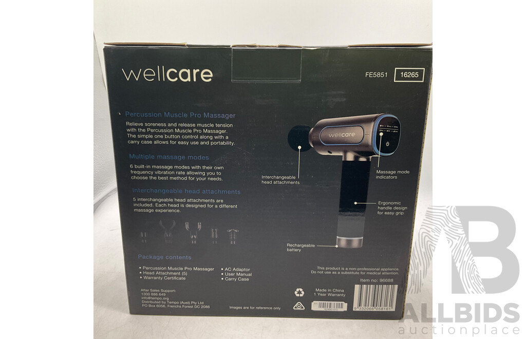 WELLCARE Percussion Muscle Pro Massager - ORP $239.00