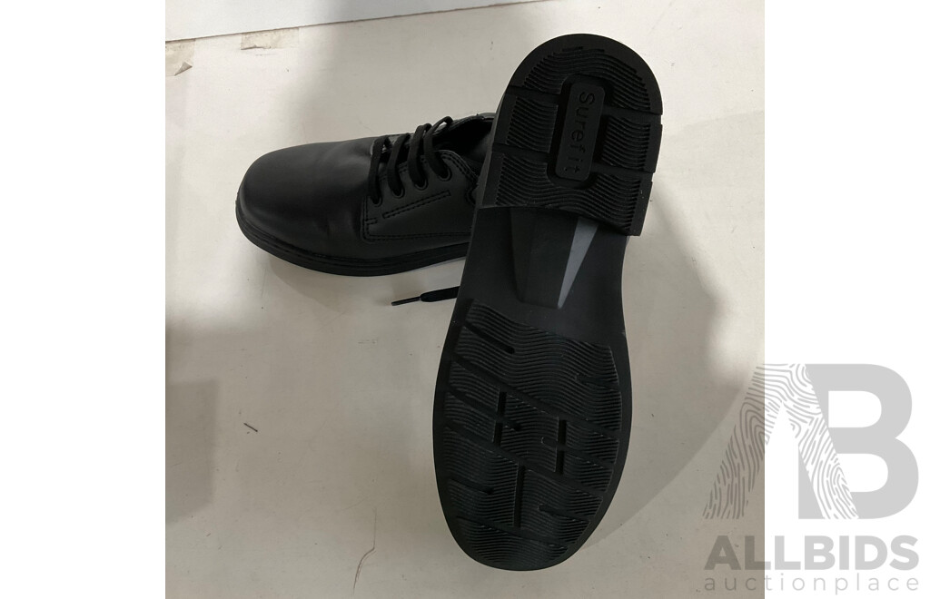 SUREFIT Black School Shoes (Size 39/40) - Lot of 3 - ORP $420.00