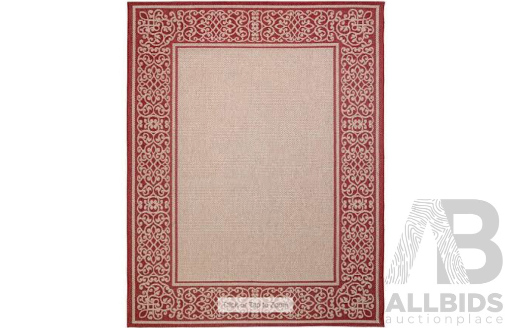 STUDIO by BROWN JORDAN - SAVANNA GRAIN RED Indoor/Outdoor RUG 238cm X 304cm - Estimated ORP $149