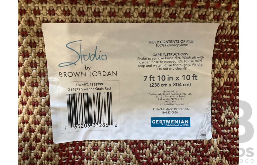 STUDIO by BROWN JORDAN - SAVANNA GRAIN RED Indoor/Outdoor RUG 238cm X 304cm - Estimated ORP $149