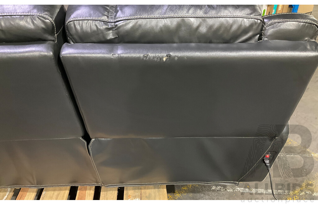 PULASKI Leather Power Reclining Sofa (Black) - ORP $1,349.99