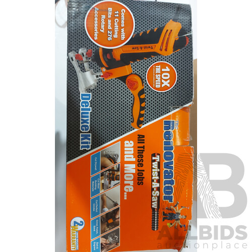 The Renovator Twist-a-Saw Deluxe Kit With Extra Saw Included - ORP $150