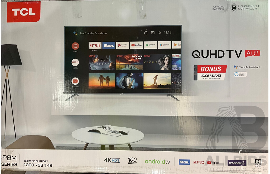 TCL 55P8M 4K HDR QUHD LED ANDROID TV 55inch - ORP $999.00