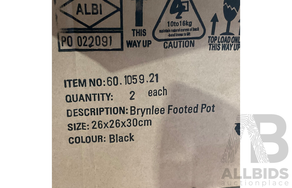 ROGUE Brynlee Footed Pot Black 30cm - LOT of 2 - Estimated ORP $139.90