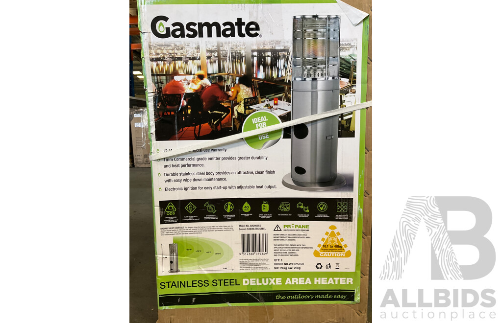 GASMATE Stainless Steel Deluxe Area Heater - ORP $250.00