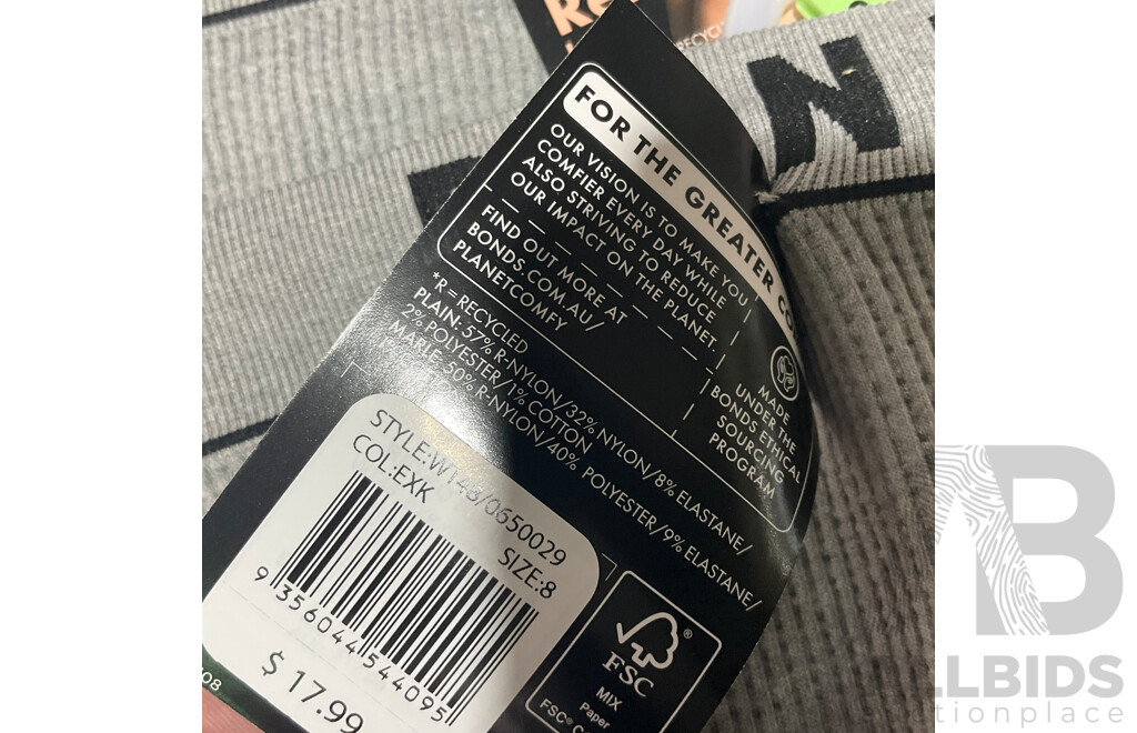 SEAFOLLY - PALM BEACH - TIDE POOL - BONDS (Sizes 8 / 10 / 12) With Tags - Assorted Women's Swimwear and Under Garments - Lot of 11 - Estimated Total ORP $790.00