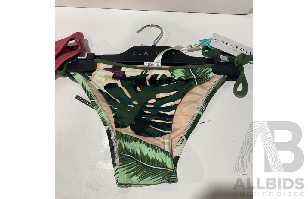 SEAFOLLY - PALM BEACH - TIDE POOL - BONDS (Sizes 8 / 10 / 12) With Tags - Assorted Women's Swimwear and Under Garments - Lot of 11 - Estimated Total ORP $790.00