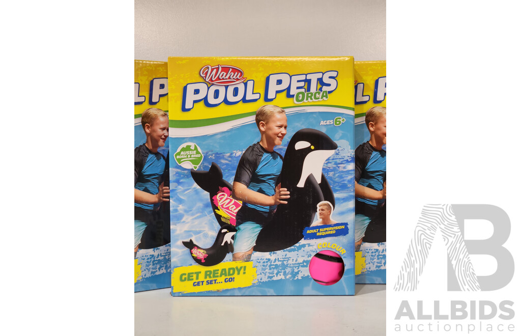 WAHU Pool Pets Orca Racer Inflatable Pool Toy - Lot of 6 - Total ORP$174.00