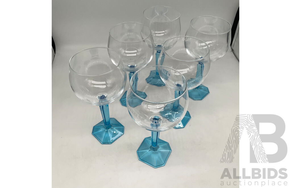 BOMBAY SAPPHIRE Glasses Set of 6, Daniel Brighton Diffuser and Barbuzzo Alcohol Shot Gun - LOT of 3 - Total ORP $285.98