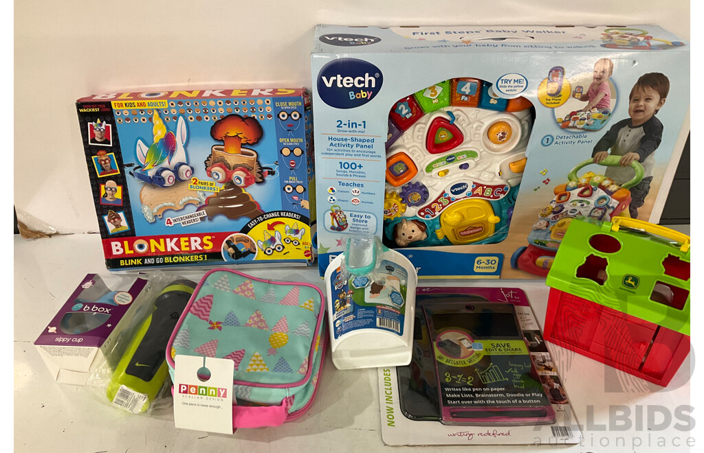 VETCH Baby Walker & Assorted of Kids Items - Lot of 8 - Estimated Total $199.00