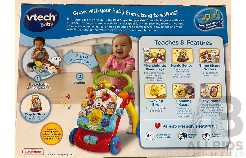 VETCH Baby Walker & Assorted of Kids Items - Lot of 8 - Estimated Total $199.00