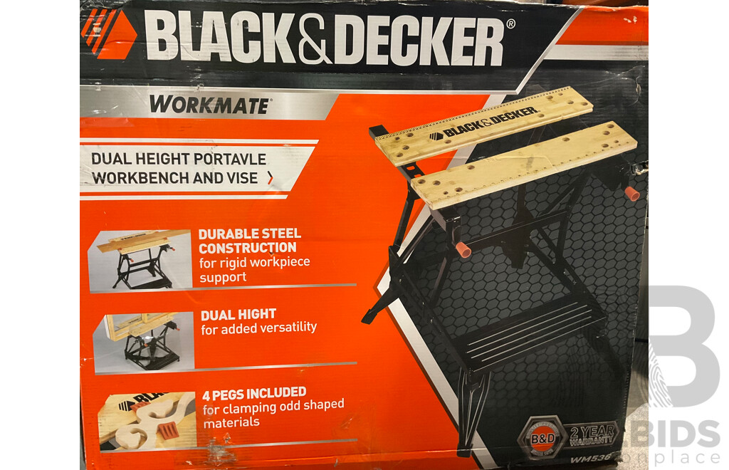 BLACK & DECKER (WM-536) Workmate Dual Height Portable Workbench - ORP $189.00