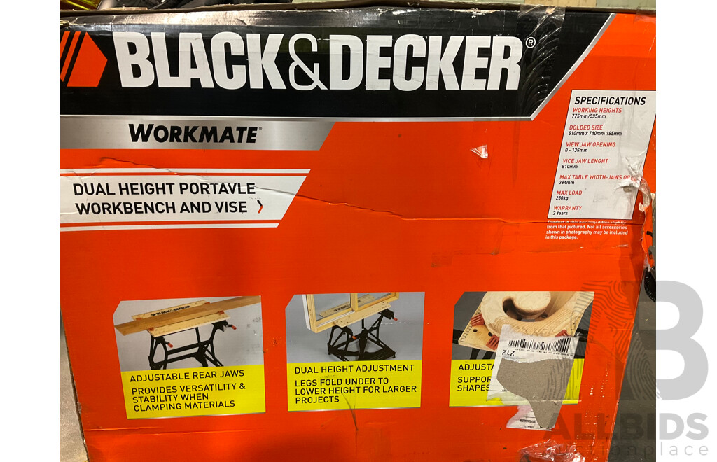 BLACK & DECKER (WM-536) Workmate Dual Height Portable Workbench - ORP $189.00