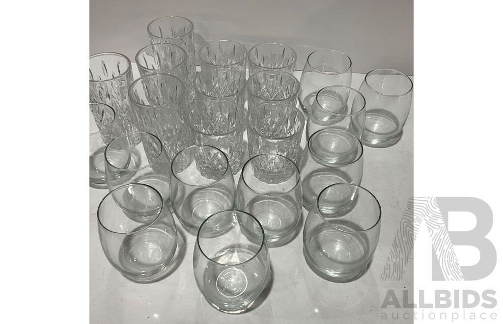 SALT and PEPPER Tumbler and Glass Set - SALT and PEPPER Stemless Wine Glasses SALT and PEPPER 12 Pc Dinner Set - Bamboo Chopping Boards - Lot of 5 - Total Estimated ORP $310.00