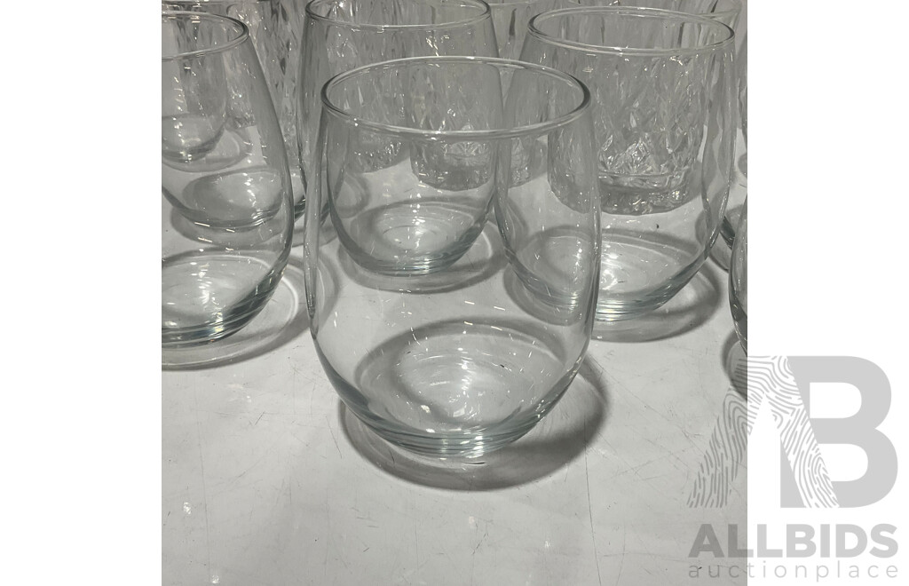 SALT and PEPPER Tumbler and Glass Set - SALT and PEPPER Stemless Wine Glasses SALT and PEPPER 12 Pc Dinner Set - Bamboo Chopping Boards - Lot of 5 - Total Estimated ORP $310.00