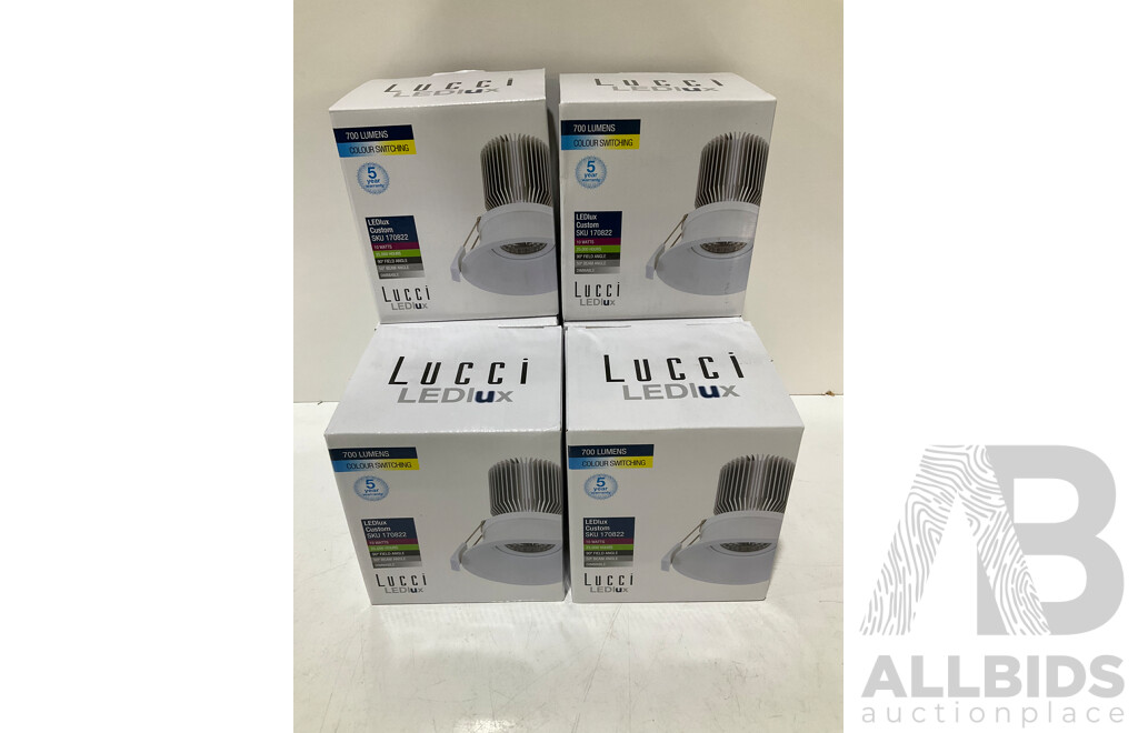 LEDLUX (170822) Custom LED Tri-Colour 100mm 10W Downlight in White - Lot of 6 - Total ORP $319.99