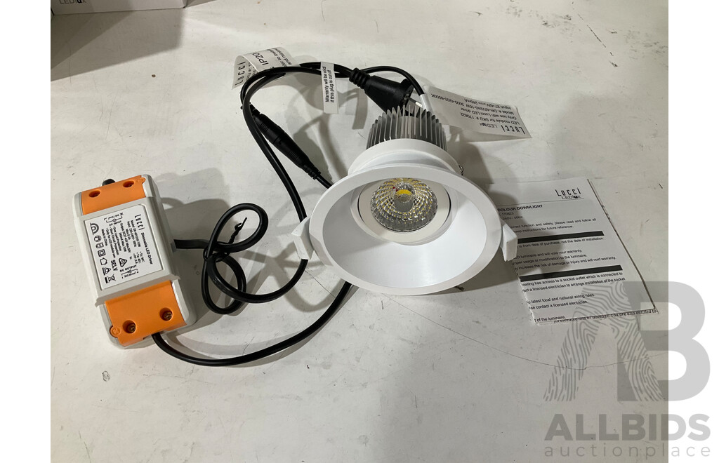 LEDLUX (170822) Custom LED Tri-Colour 100mm 10W Downlight in White - Lot of 6 - Total ORP $319.99